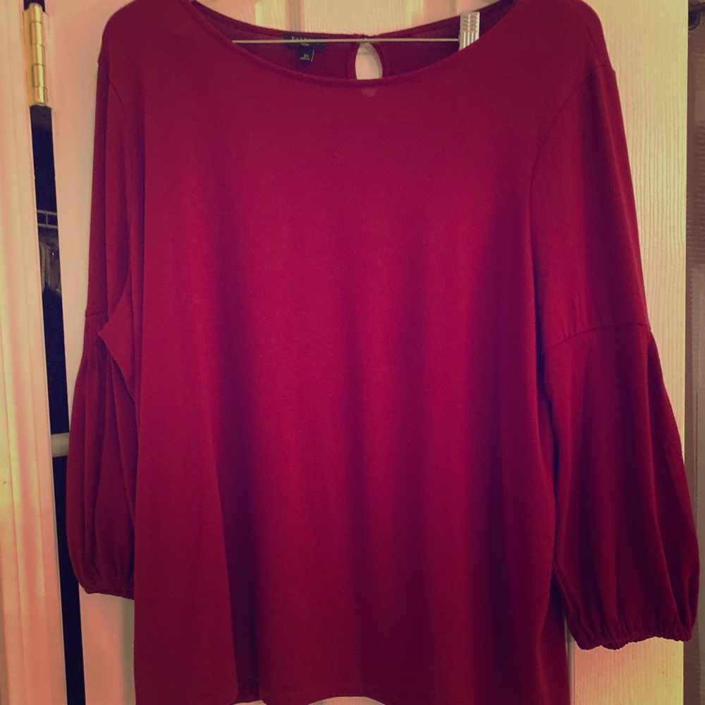 Talbots 2X cranberry 3/4 sleeve sweater